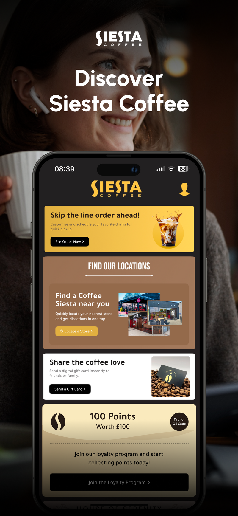 Siesta Coffee App Screenshot