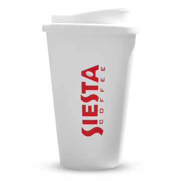 Siesta Coffee White Reusable Cup